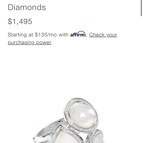 Ippolita mother of pearl/diamond cluster ring - Picture 6 of 7